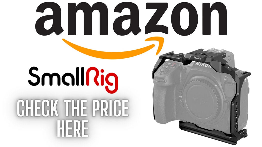 SmallRig 3940 Nikon Z8 camera cage with the Amazon Logo and text saying check the price here.