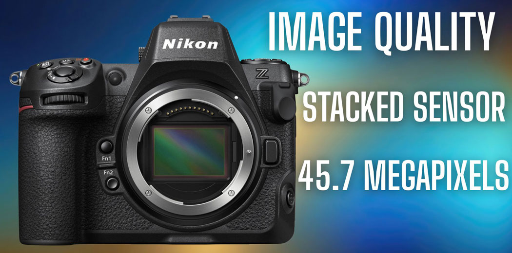 Nikon-Z8-Image-quality Nikon Z8 on a coloured background with text saying Image Quality