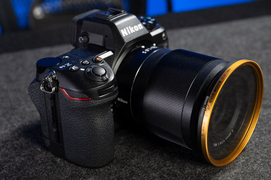 Nikon Z6iii front view with the front command control dials.