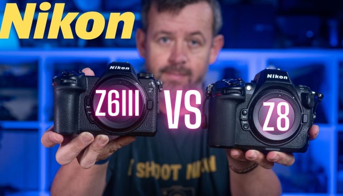 Nikon Z8 vs Z6iii review hero image with both cameras inset.