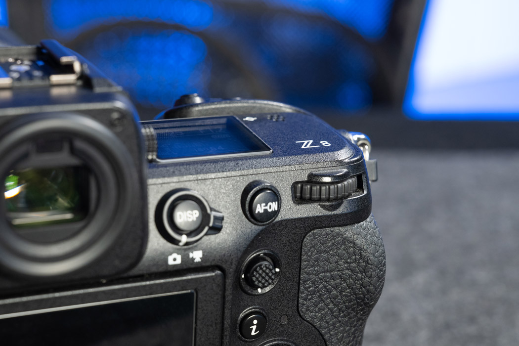 The rear controls and thumbwheel for the Nikon Z8.
