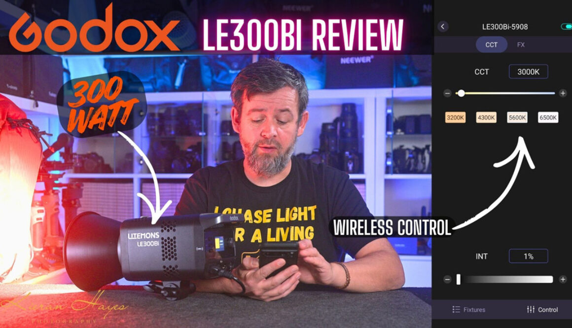 Godox LE300BI Review photograph with test saying that and imgae