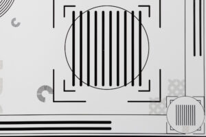 Corner Sharpness F2.2 Nikon Z 50mm F1.2 corner sharpness test chart image zoomed in at 100%. This was shot @ F2.2
