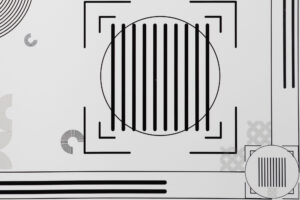 Corner Sharpness F2.8 Nikon Z 50mm F1.2 corner sharpness test chart image zoomed in at 100%. This was shot @ F2.8