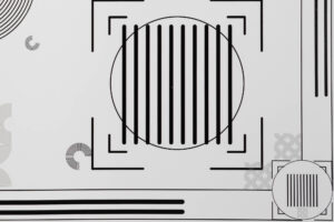 Corner Sharpness F4 Nikon Z 50mm F1.2 corner sharpness test chart image zoomed in at 100%. This was shot @ F4