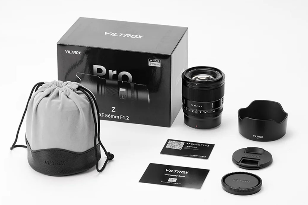 Viltrox 56mm F1.2 Pro Review photo of what's in the box with this lens.