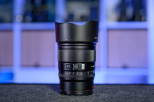 Viltrox 56mm F1.2 Pro with hood fitted